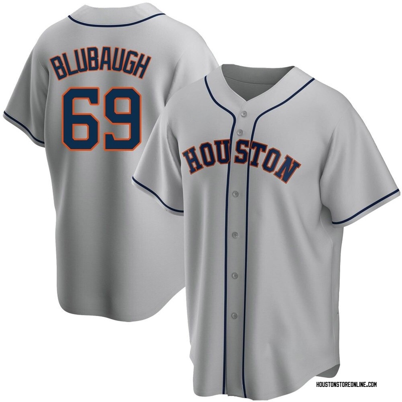 AJ Blubaugh Men's Houston Astros Road Jersey - Gray Replica