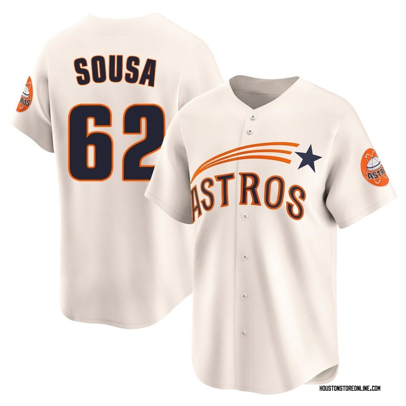 Bennett Sousa Men's Houston Astros Throwback Cooperstown Collection Jersey - Cream Limited