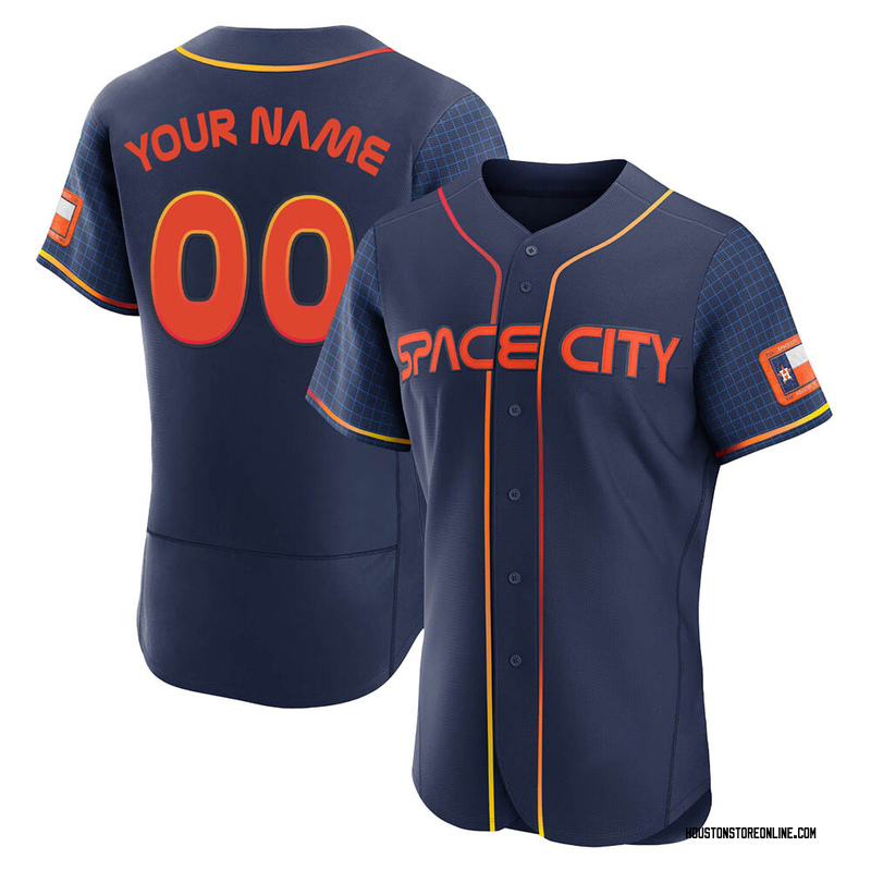 Custom Men's Houston Astros 2022 City Connect Jersey Navy Authentic