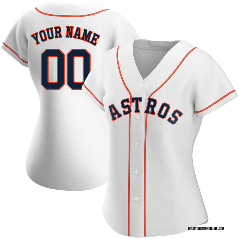 Custom Women's Houston Astros Home Jersey White Authentic
