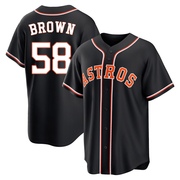 Hunter Brown Men's Houston Astros Fashion Out Jersey - Black Replica