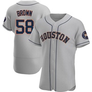 Hunter Brown Men's Houston Astros Road Jersey - Gray Authentic