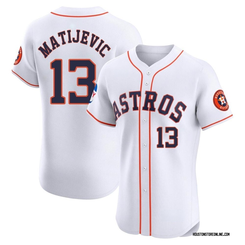 J.J. Matijevic Men's Houston Astros Home Patch Jersey - White Elite