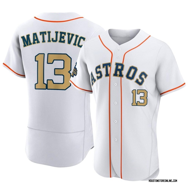J.J. Matijevic Men's Houston Astros White 2023 Collection Jersey - Gold Authentic