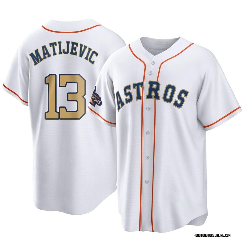 J.J. Matijevic Men's Houston Astros White 2023 Collection Jersey - Gold Replica