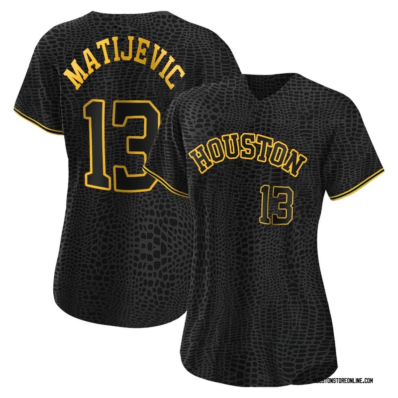 J.J. Matijevic Women's Houston Astros Snake Skin City Jersey - Black Replica