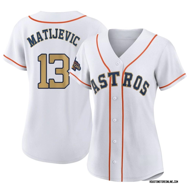 J.J. Matijevic Women's Houston Astros White 2023 Collection Jersey - Gold Authentic