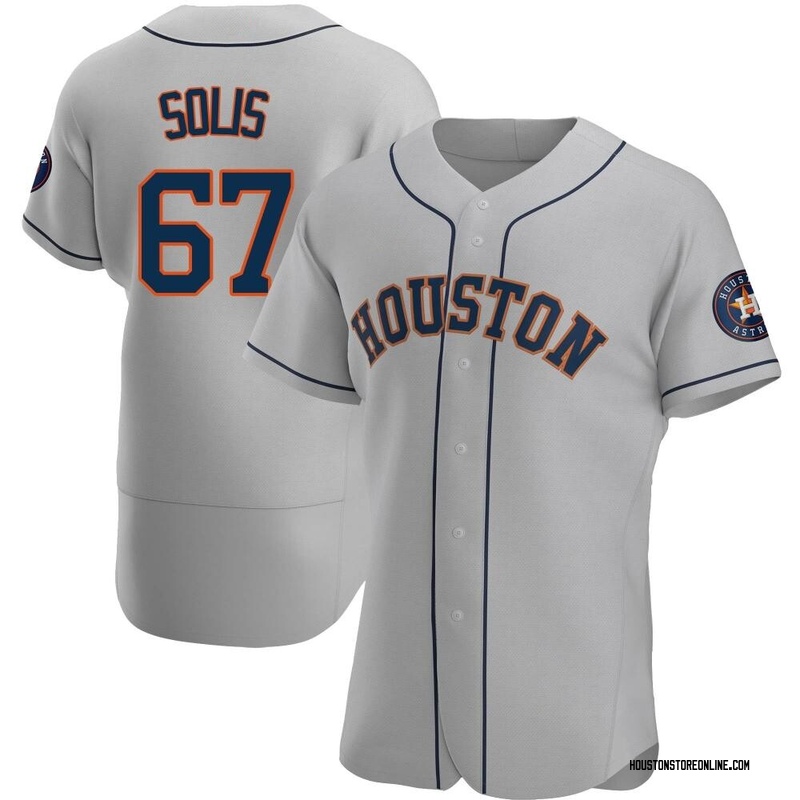 Jairo Solis Men's Houston Astros Road Jersey - Gray Authentic