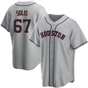 Jairo Solis Men's Houston Astros Road Jersey - Gray Replica