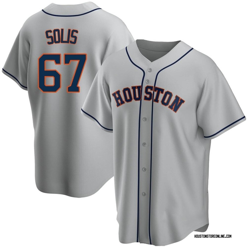 Jairo Solis Men's Houston Astros Road Jersey - Gray Replica