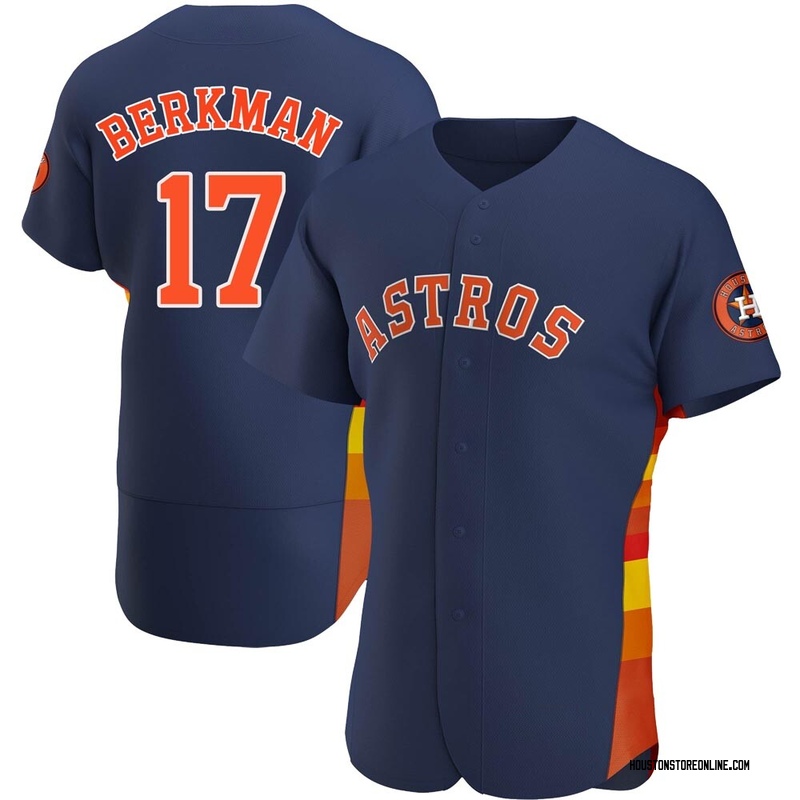 Lance Berkman Men's Houston Astros Alternate Jersey - Navy Authentic
