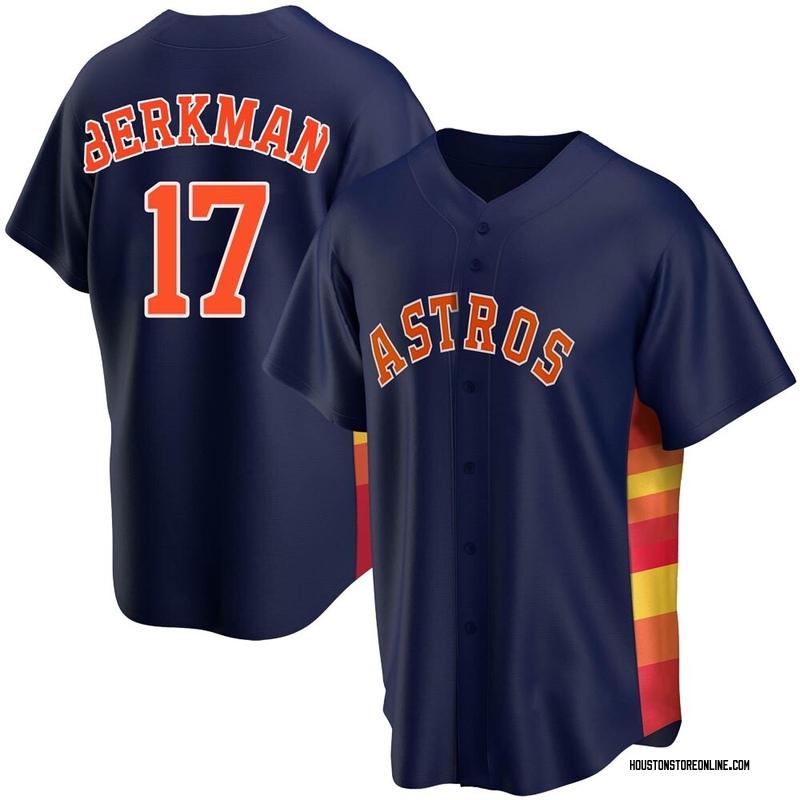 Lance Berkman Men's Houston Astros Alternate Jersey - Navy Replica