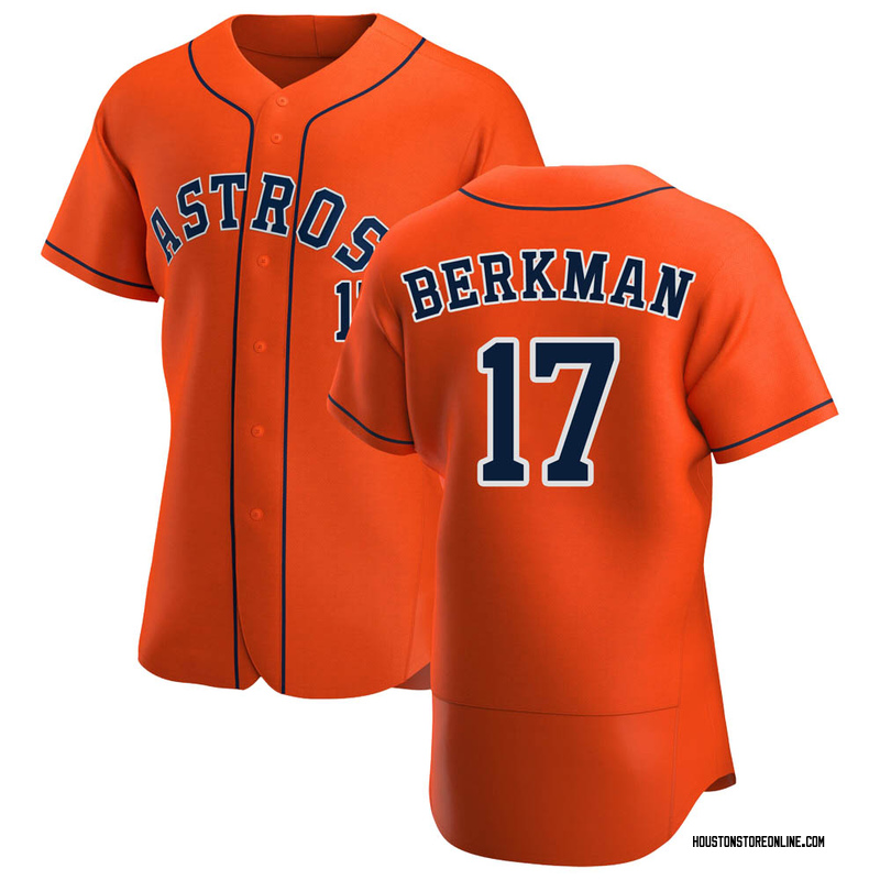Lance Berkman Men's Houston Astros Alternate Jersey - Orange Authentic