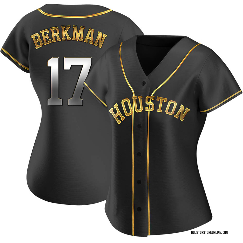 Lance Berkman Women's Houston Astros Alternate Jersey - Black Golden Replica