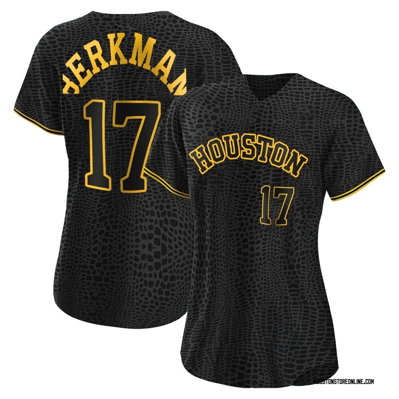 Lance Berkman Women's Houston Astros Snake Skin City Jersey - Black Replica