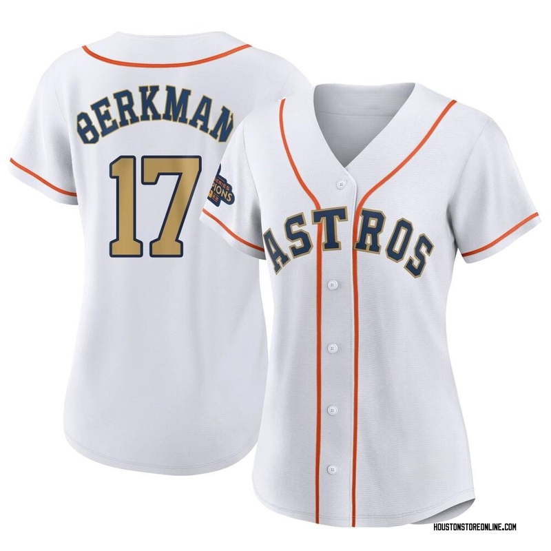 Lance Berkman Women's Houston Astros White 2023 Collection Jersey - Gold Replica