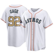 Matt Gage Youth Houston Astros White 2023 Collection Jersey - Gold Replica