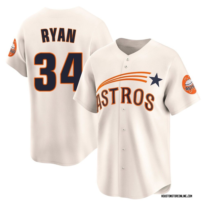 Nolan Ryan Youth Houston Astros Throwback Cooperstown Collection Jersey - Cream Limited